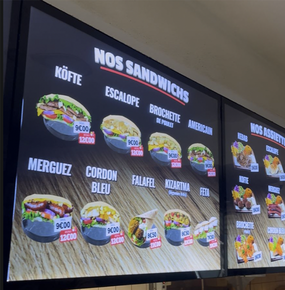 menu board restaurant lyon